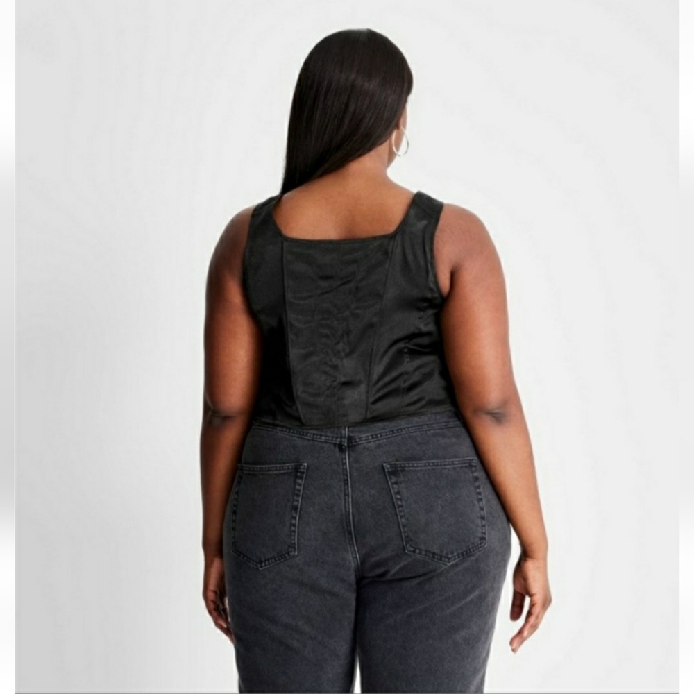 Future Collective X Kahlana Barfield Brown NWT BLACK High Rise Tapered Leg Jeans - Picture 2 of 16